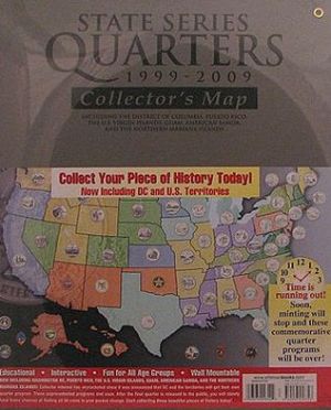 State Series Quarters 1999-2009 Collectors Map (Gray Fold)