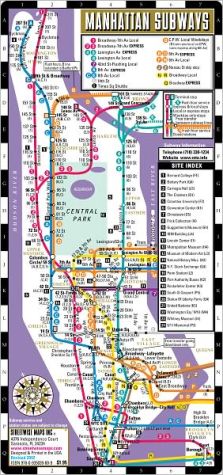 Streetwise Manhattan Bus Subway Map - Laminated Public Transportation Map of Manhattan, NY - Minimetro - Folding Pocket Size Travel Map