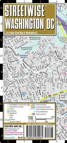 Streetwise Washington, DC Map - Laminated City Center Street Map of Washington, DC - Folding Pocket Size Travel Map With Metro